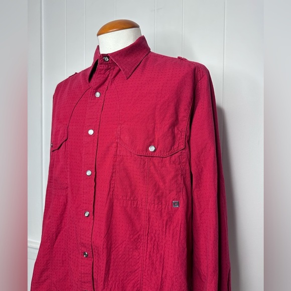 Rocawear Red Snap Button Western Shirt - Picture 7 of 10